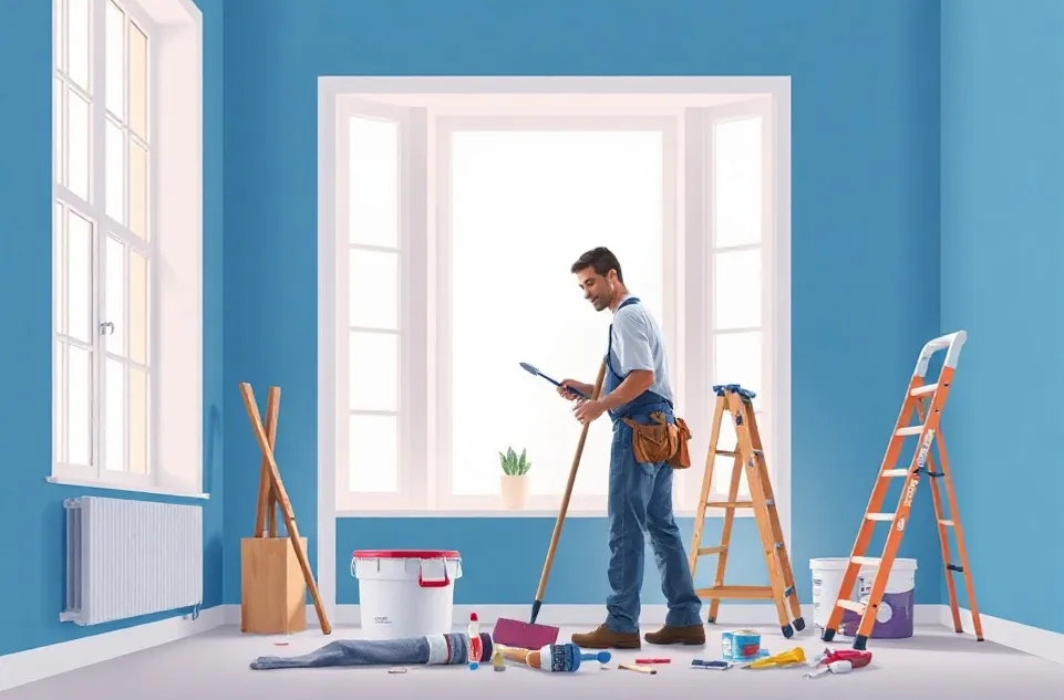 Intérieur rénové après travaux de peinture à Fonsorbes